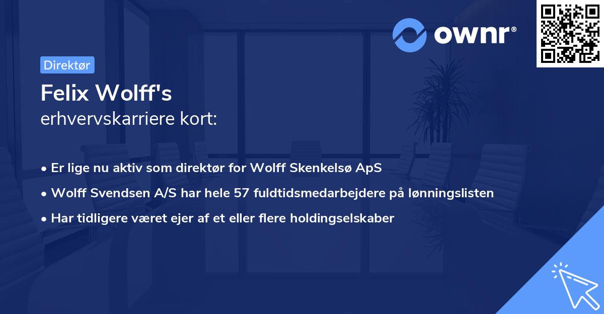 Felix Wolff's erhvervskarriere kort