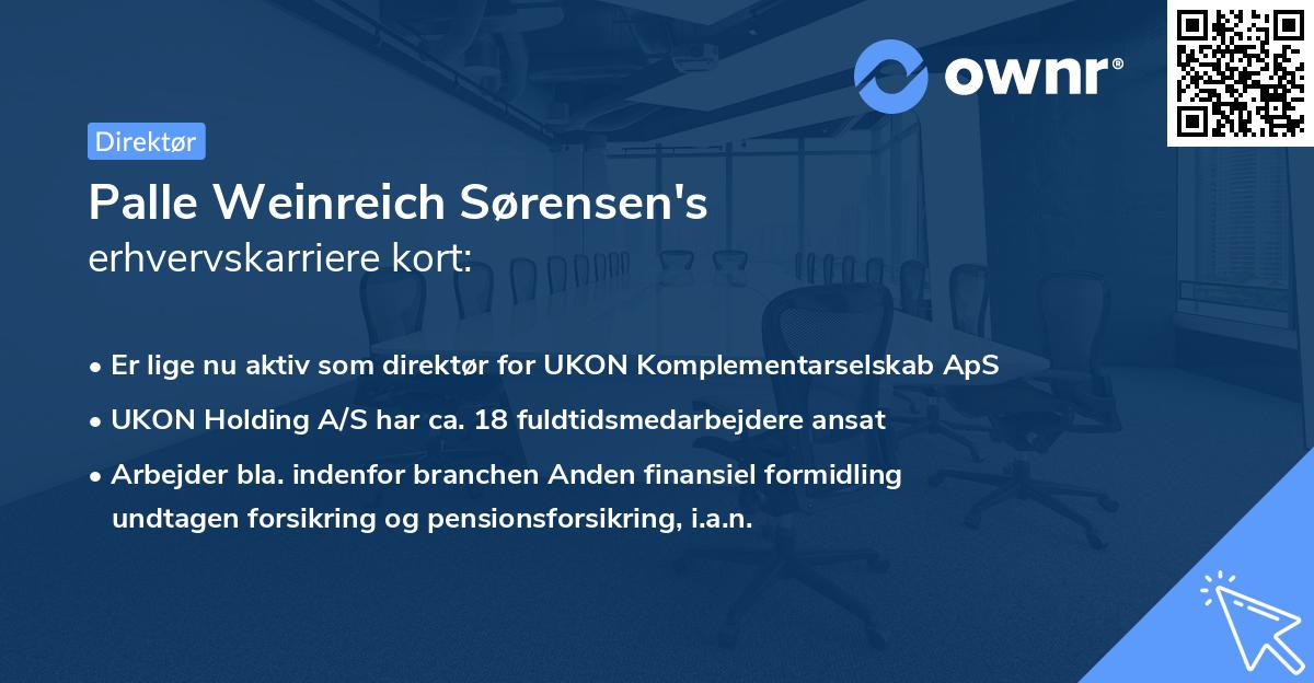 Palle Weinreich Sørensen's erhvervskarriere kort