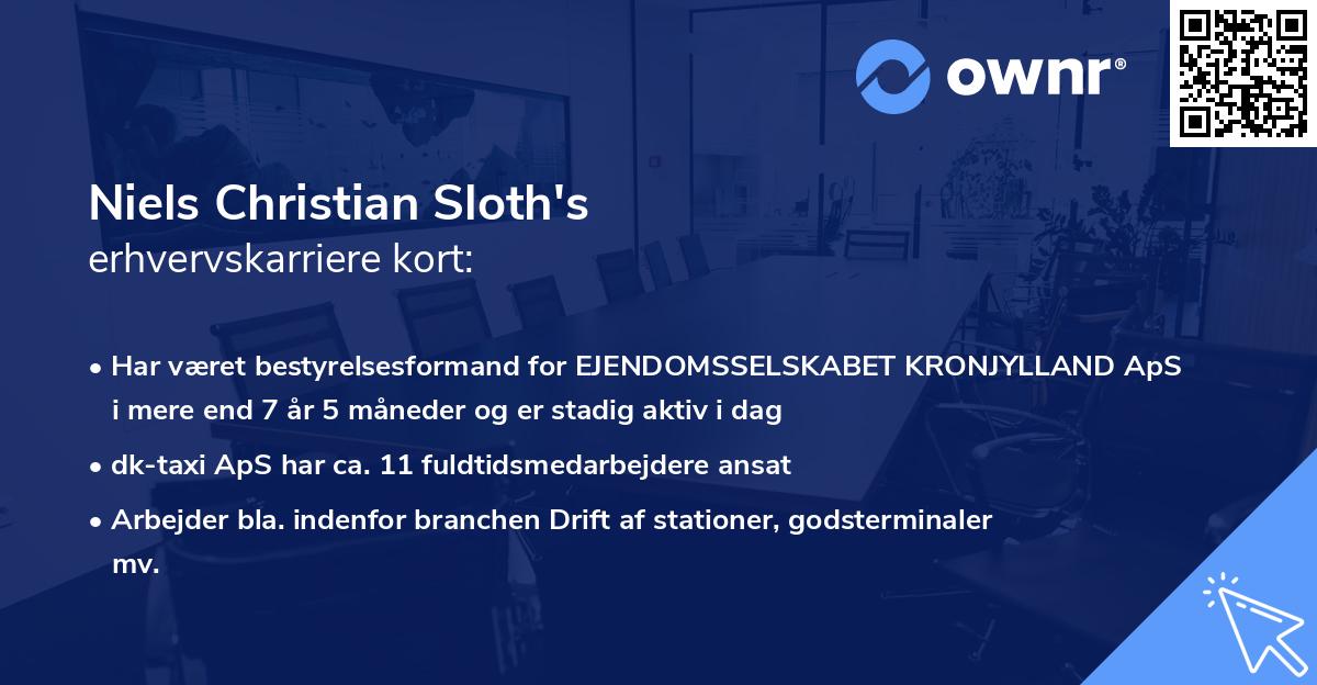 Niels Christian Sloth's erhvervskarriere kort