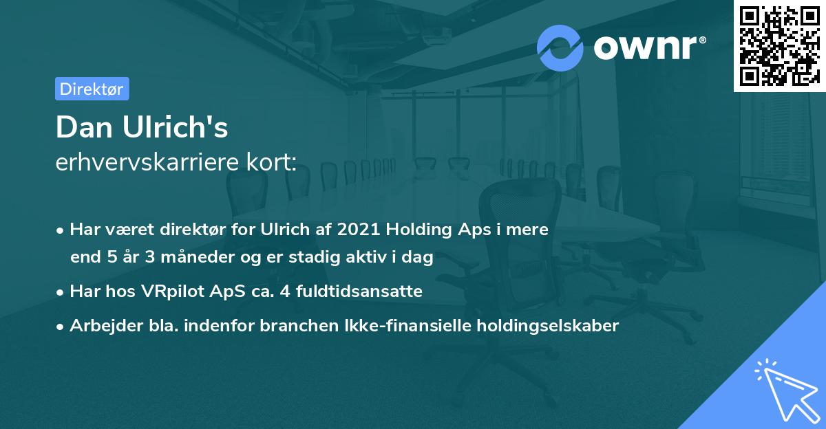 Dan Ulrich's erhvervskarriere kort