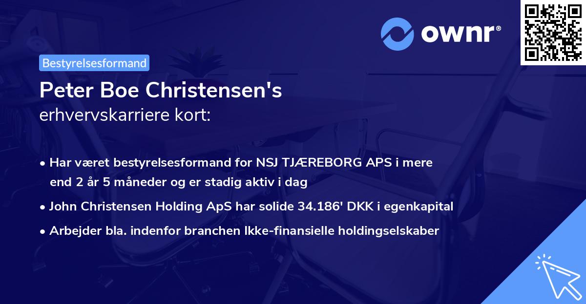 Peter Boe Christensen's erhvervskarriere kort