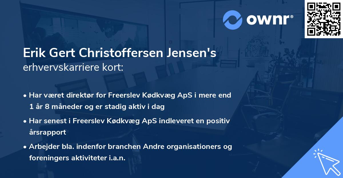 Erik Gert Christoffersen Jensen's erhvervskarriere kort