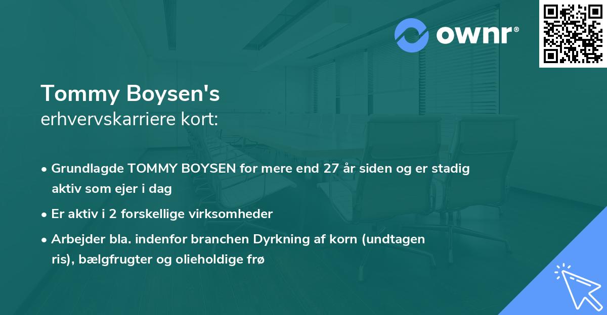 Tommy Boysen's erhvervskarriere kort