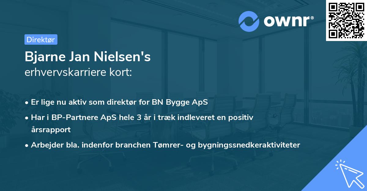 Bjarne Jan Nielsen's erhvervskarriere kort
