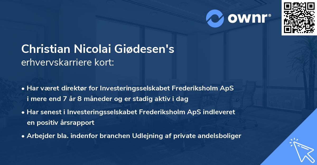 Christian Nicolai Giødesen's erhvervskarriere kort