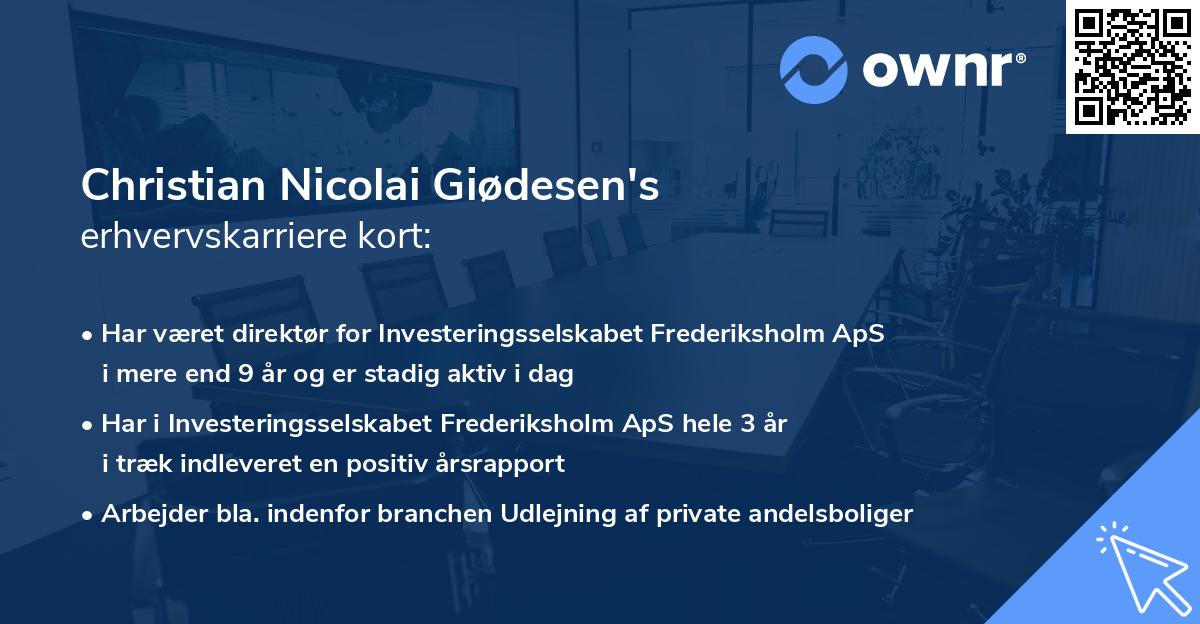 Christian Nicolai Giødesen's erhvervskarriere kort