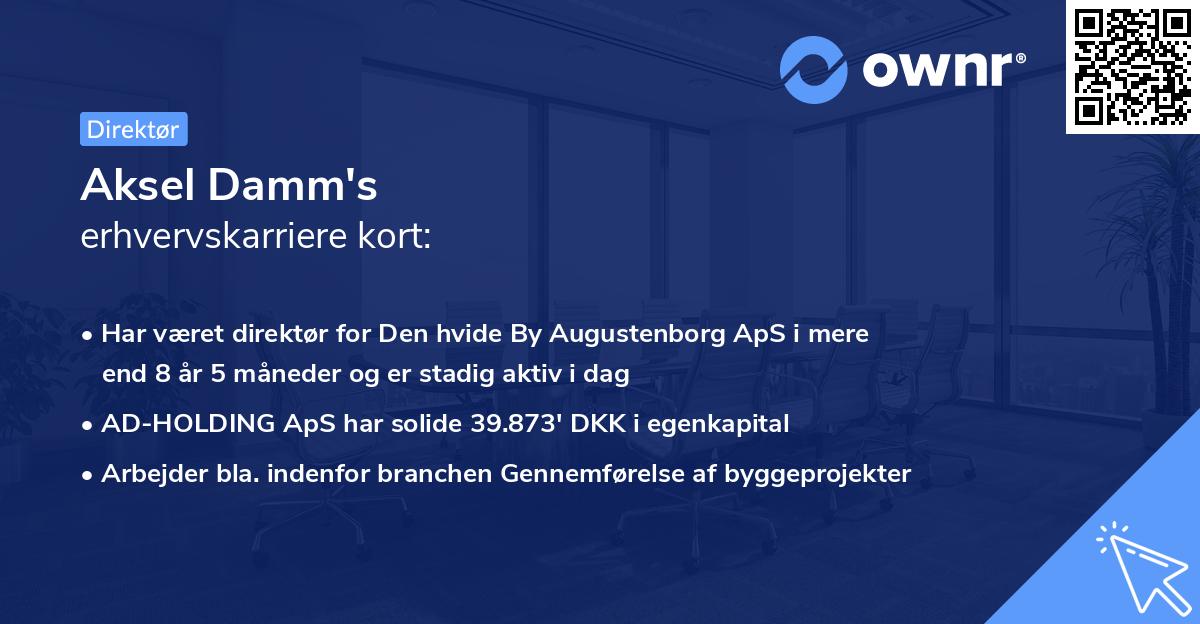 Aksel Damm's erhvervskarriere kort
