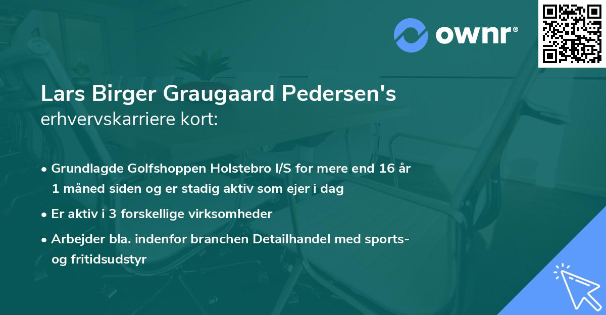 Lars Birger Graugaard Pedersen's erhvervskarriere kort