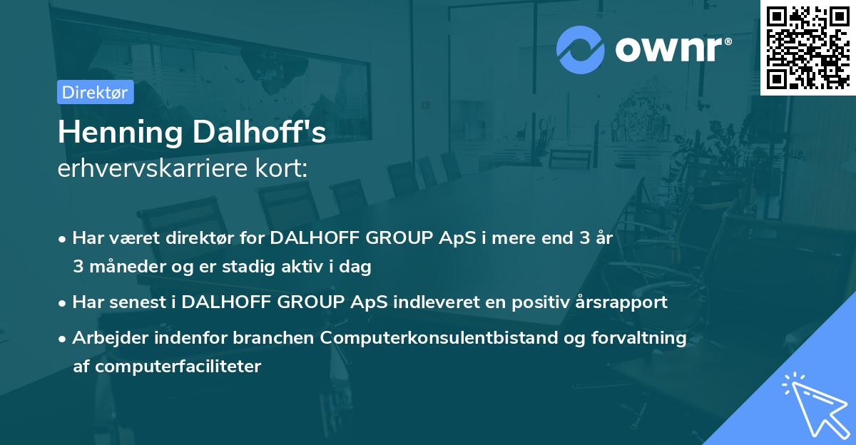 Henning Dalhoff's erhvervskarriere kort