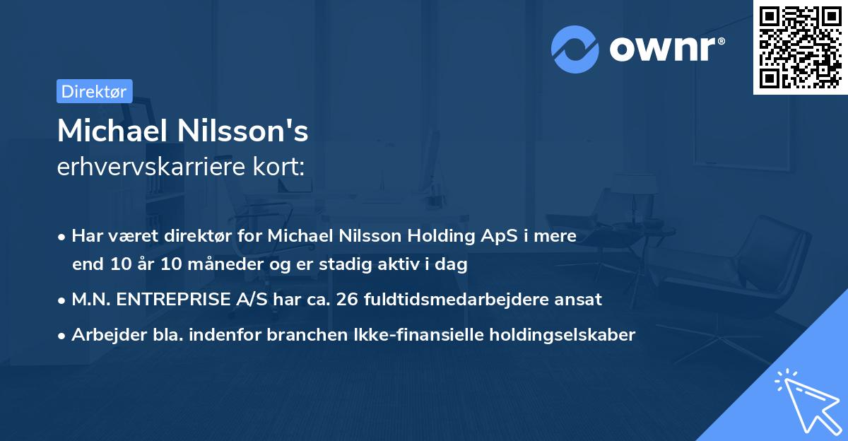 Michael Nilsson's erhvervskarriere kort