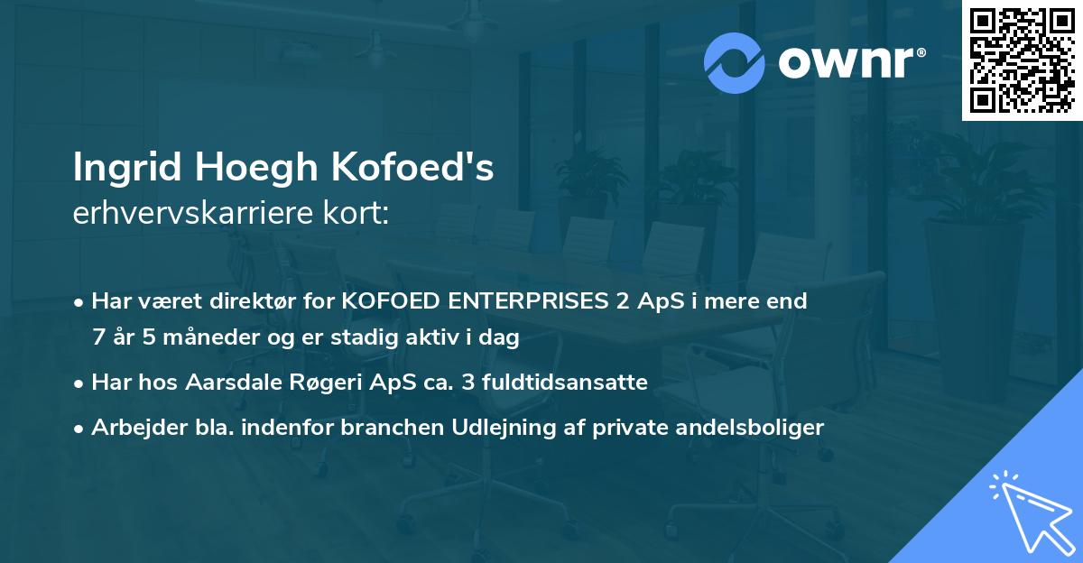 Ingrid Hoegh Kofoed's erhvervskarriere kort