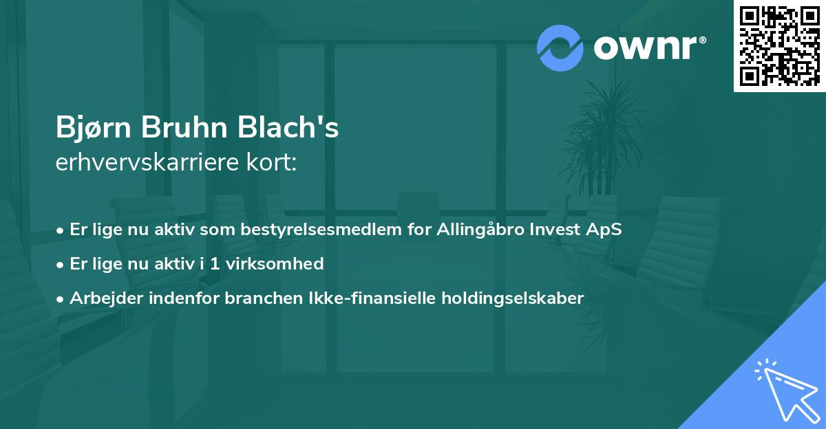 Bjørn Bruhn Blach's erhvervskarriere kort