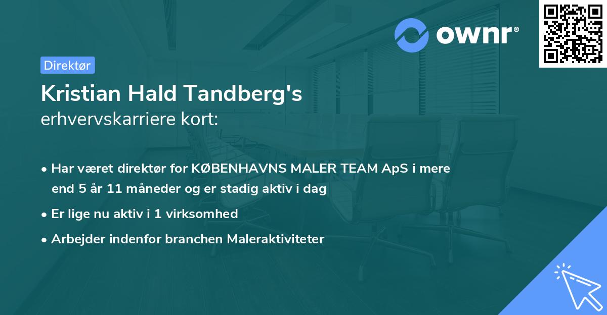 Kristian Hald Tandberg's erhvervskarriere kort