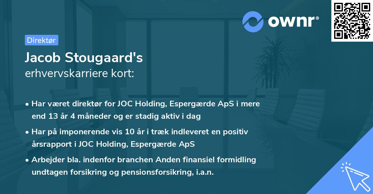 Jacob Stougaard's erhvervskarriere kort