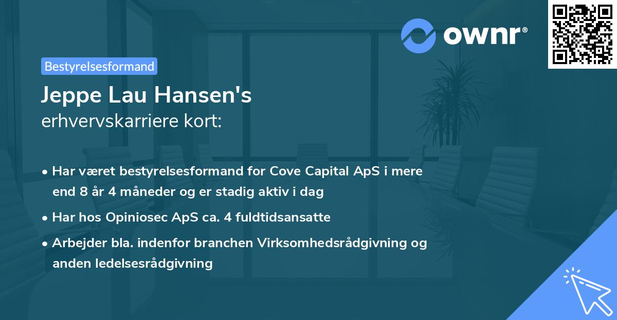 Jeppe Lau Hansen's erhvervskarriere kort