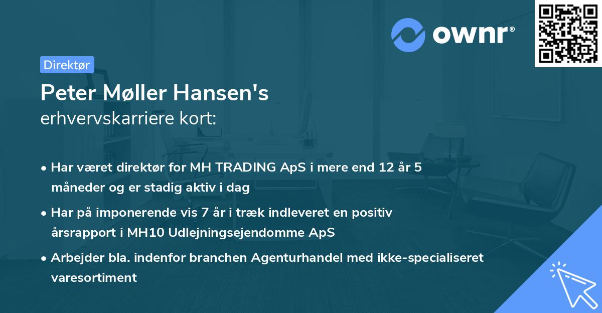 Peter Møller Hansen's erhvervskarriere kort