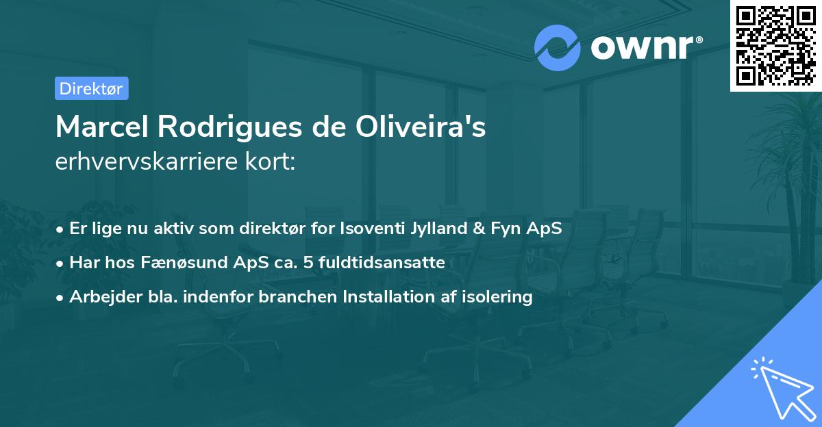 Marcel Rodrigues de Oliveira's erhvervskarriere kort