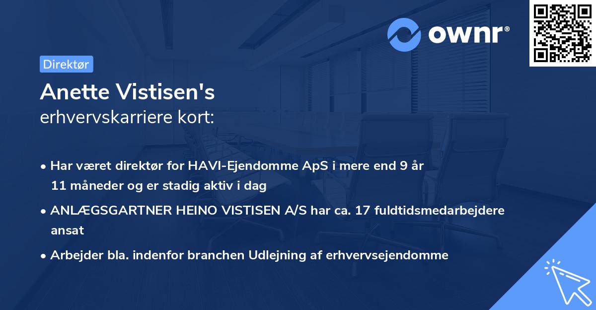 Anette Vistisen's erhvervskarriere kort