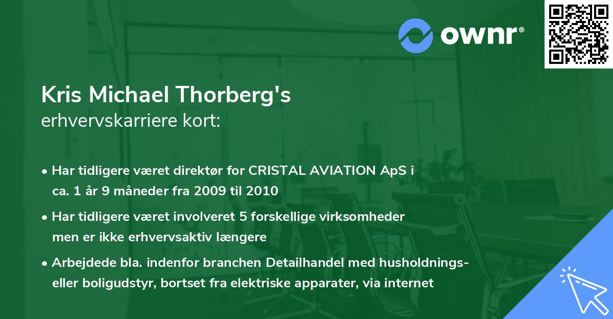 Kris Michael Thorberg's erhvervskarriere kort