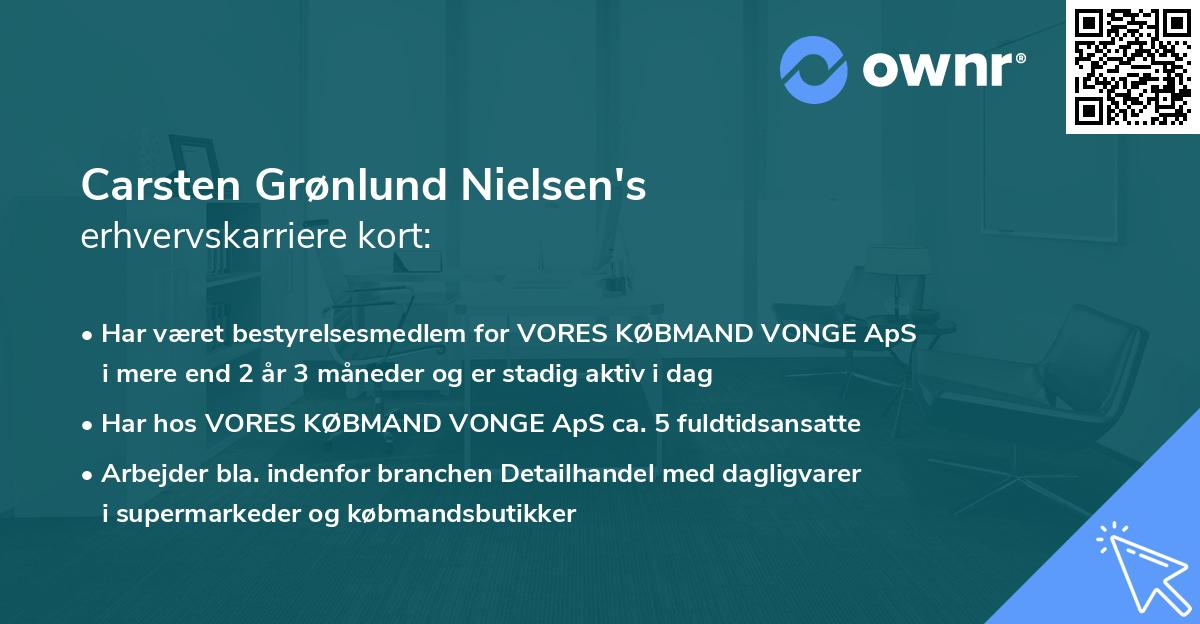 Carsten Grønlund Nielsen's erhvervskarriere kort