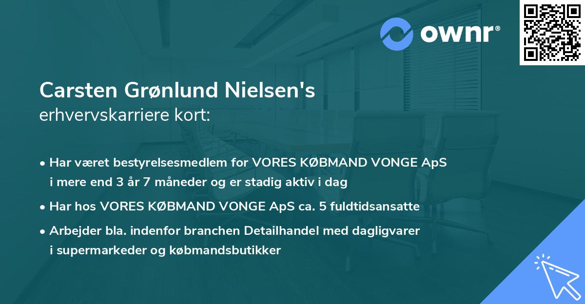 Carsten Grønlund Nielsen's erhvervskarriere kort