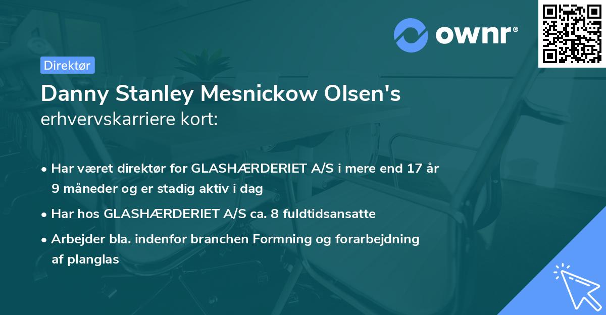 Danny Stanley Mesnickow Olsen's erhvervskarriere kort