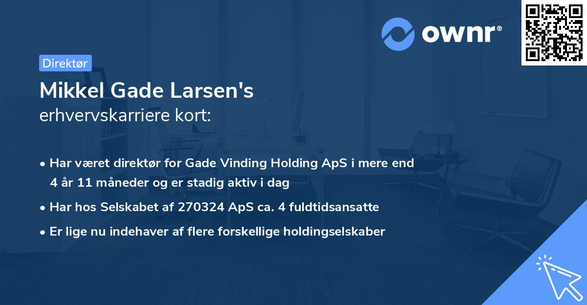 Mikkel Gade Larsen's erhvervskarriere kort