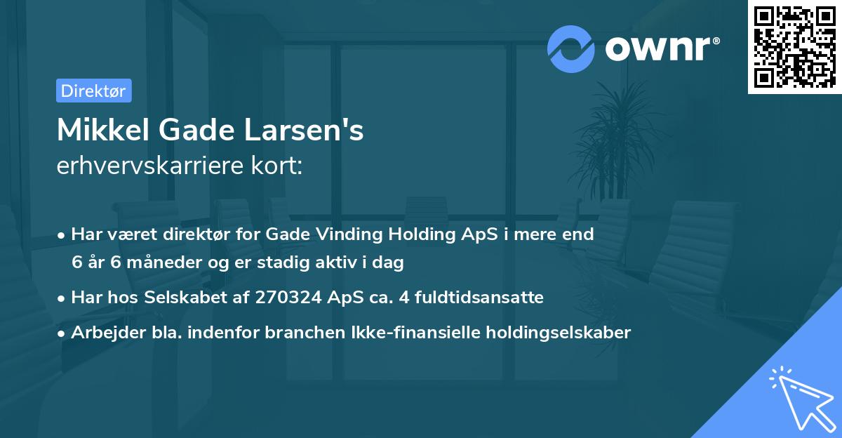 Mikkel Gade Larsen's erhvervskarriere kort