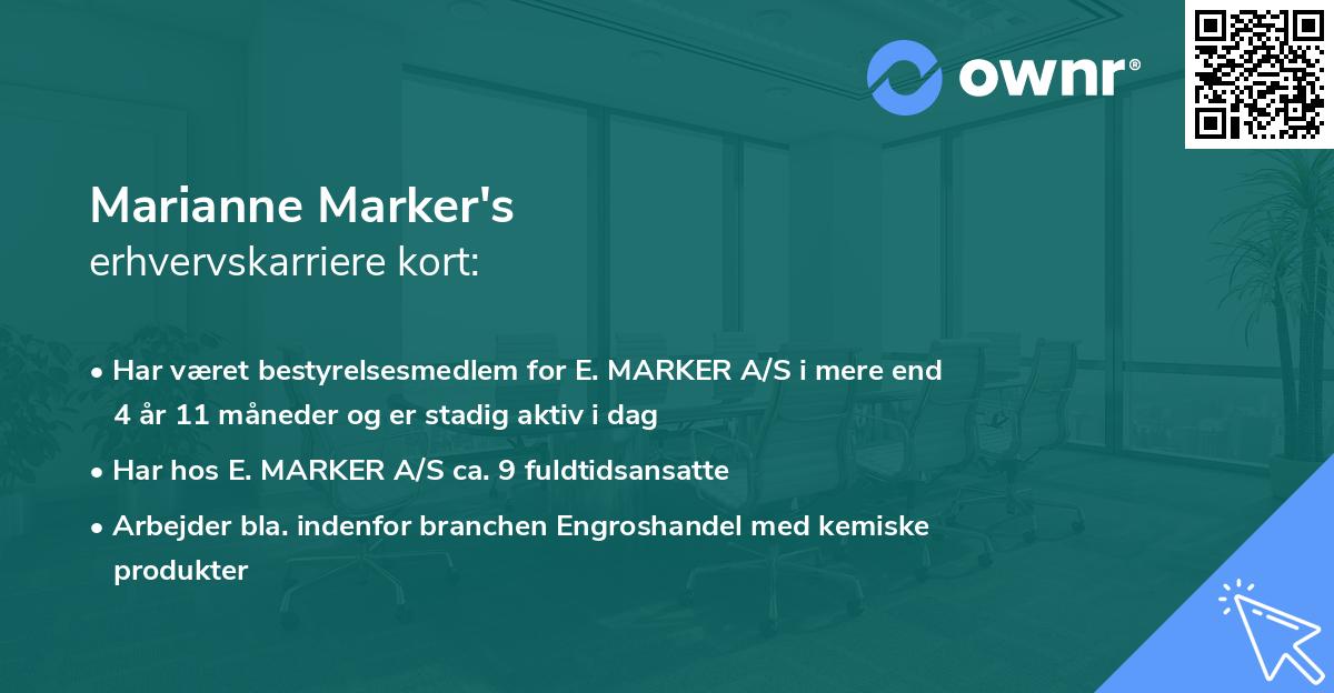 Marianne Marker's erhvervskarriere kort