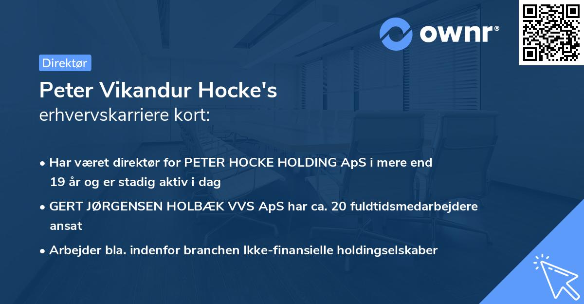 Peter Vikandur Hocke's erhvervskarriere kort