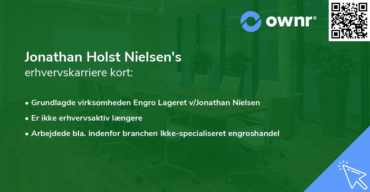 Jonathan Holst Nielsen's erhvervskarriere kort