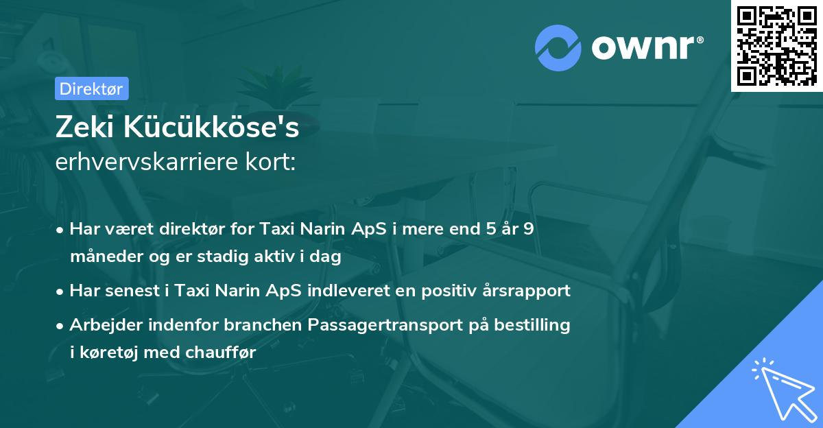 Zeki Kücükköse's erhvervskarriere kort