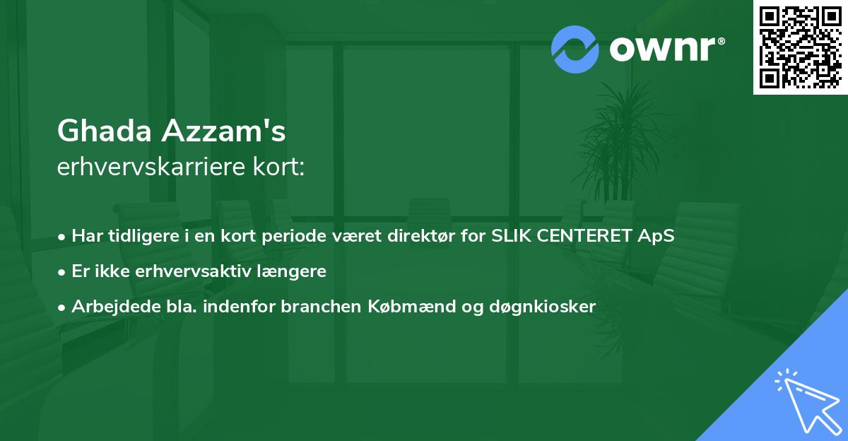 Ghada Azzam's erhvervskarriere kort