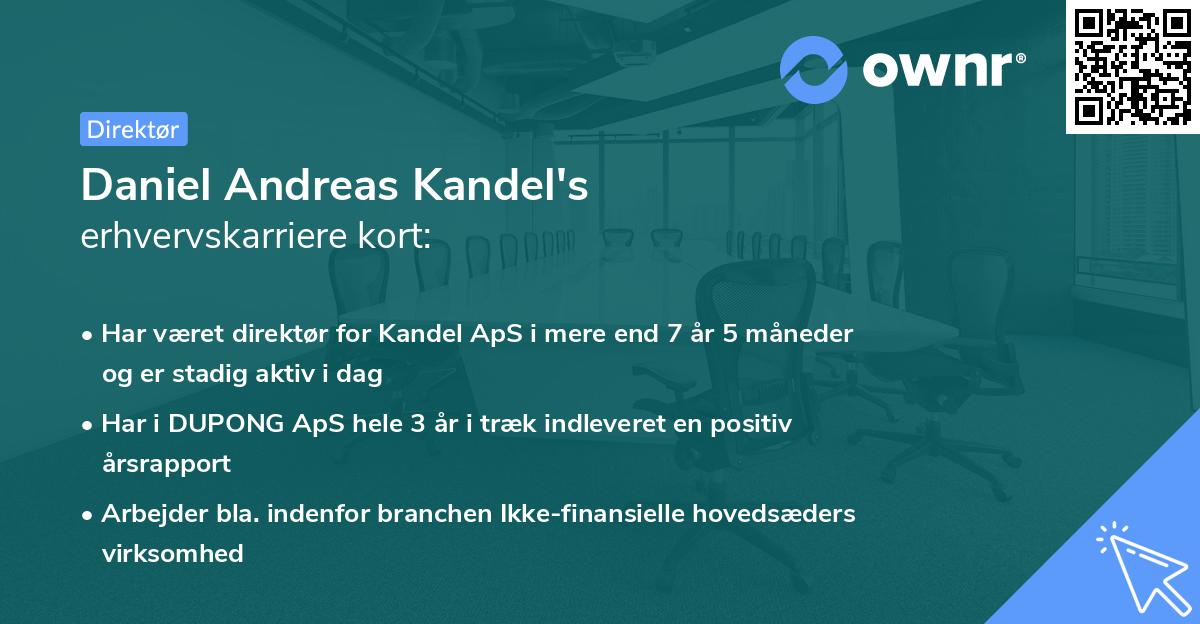 Daniel Andreas Kandel's erhvervskarriere kort