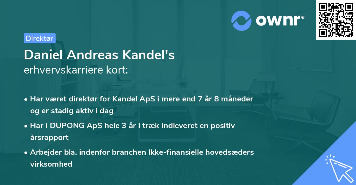 Daniel Andreas Kandel's erhvervskarriere kort