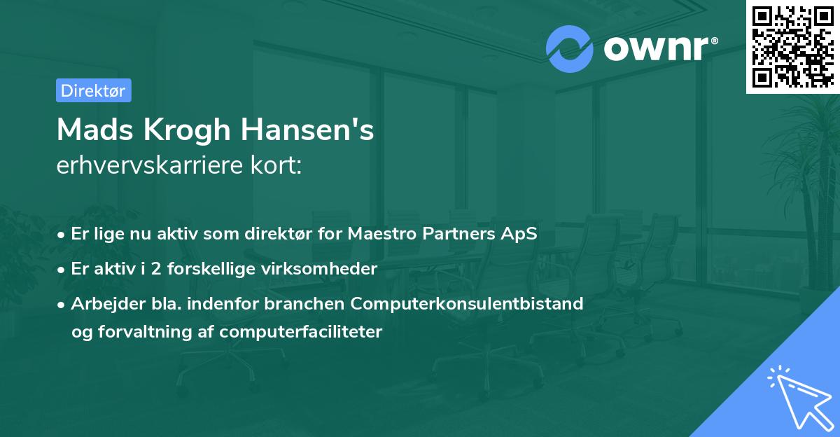 Mads Krogh Hansen's erhvervskarriere kort