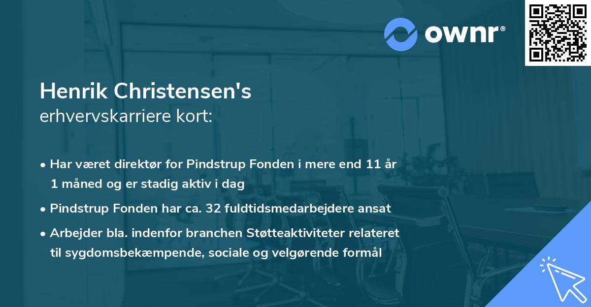 Henrik Christensen's erhvervskarriere kort