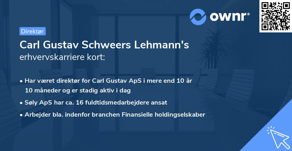 Carl Gustav Schweers Lehmann's erhvervskarriere kort