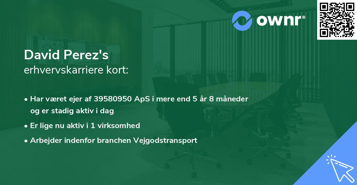 David Perez's erhvervskarriere kort