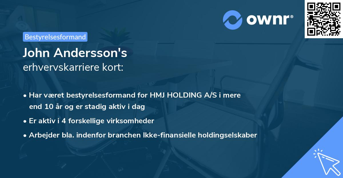 John Andersson's erhvervskarriere kort