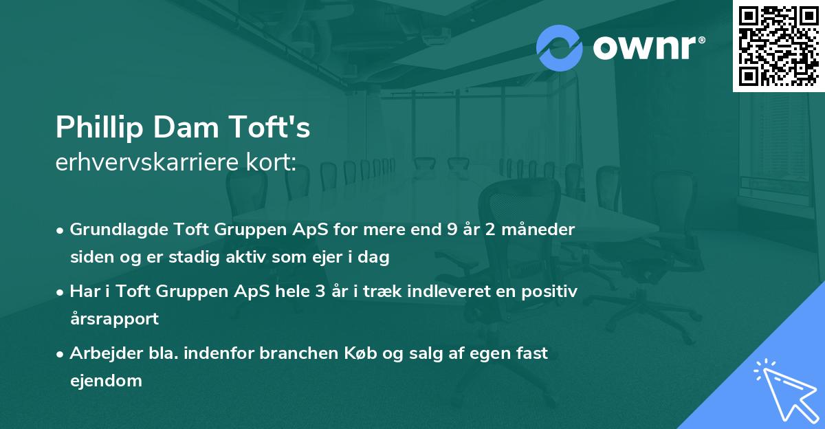 Phillip Dam Toft's erhvervskarriere kort