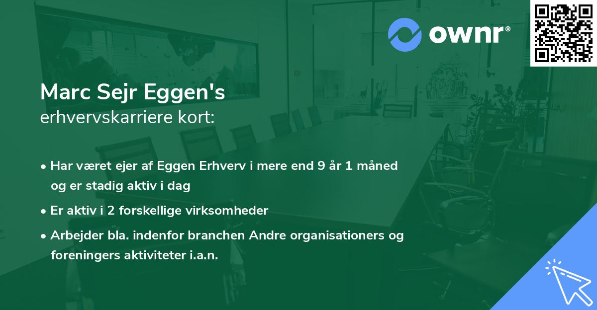 Marc Sejr Eggen's erhvervskarriere kort