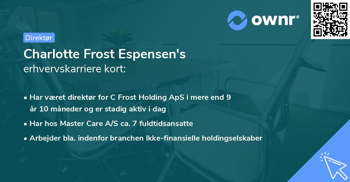 Charlotte Frost Espensen's erhvervskarriere kort
