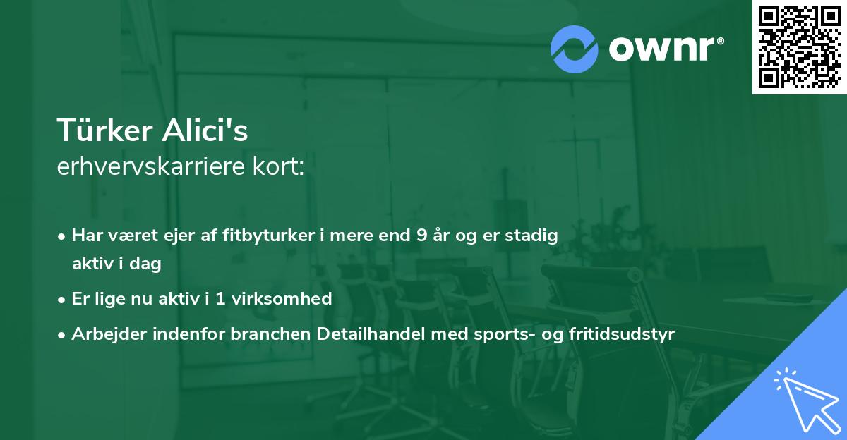 Türker Alici's erhvervskarriere kort