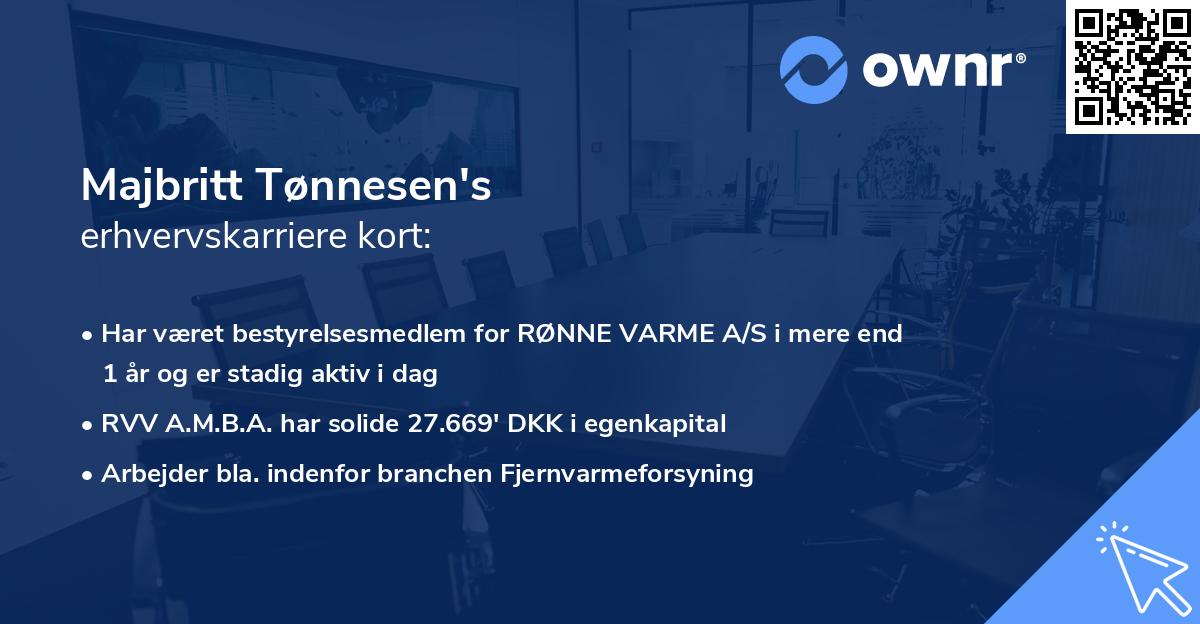 Majbritt Tønnesen's erhvervskarriere kort