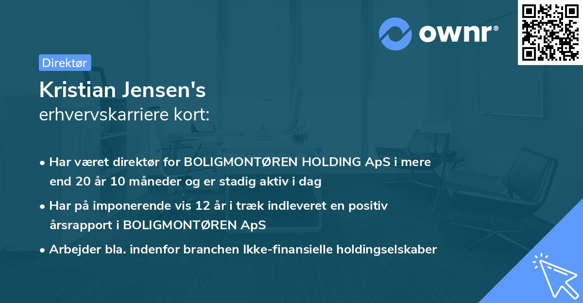Kristian Jensen's erhvervskarriere kort