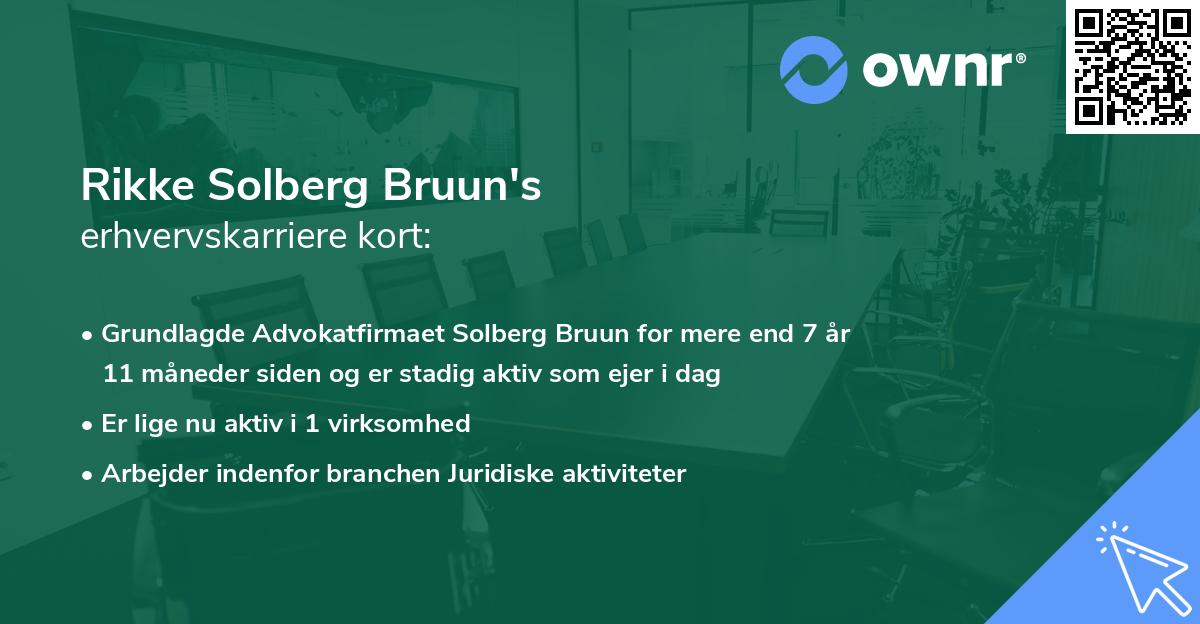 Rikke Solberg Bruun's erhvervskarriere kort