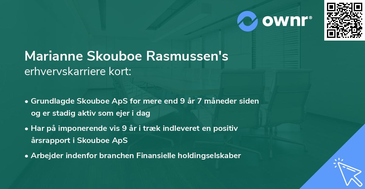 Marianne Skouboe Rasmussen's erhvervskarriere kort
