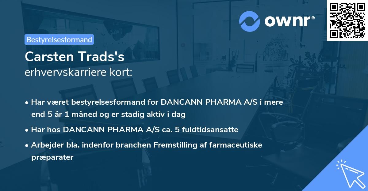 Carsten Trads's erhvervskarriere kort