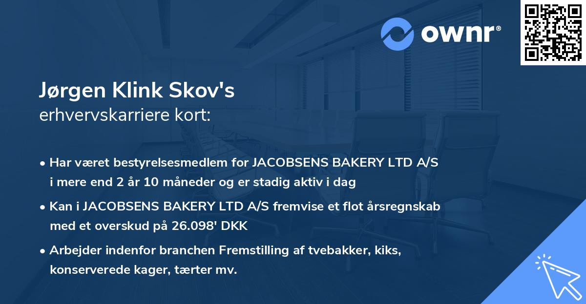 Jørgen Klink Skov's erhvervskarriere kort